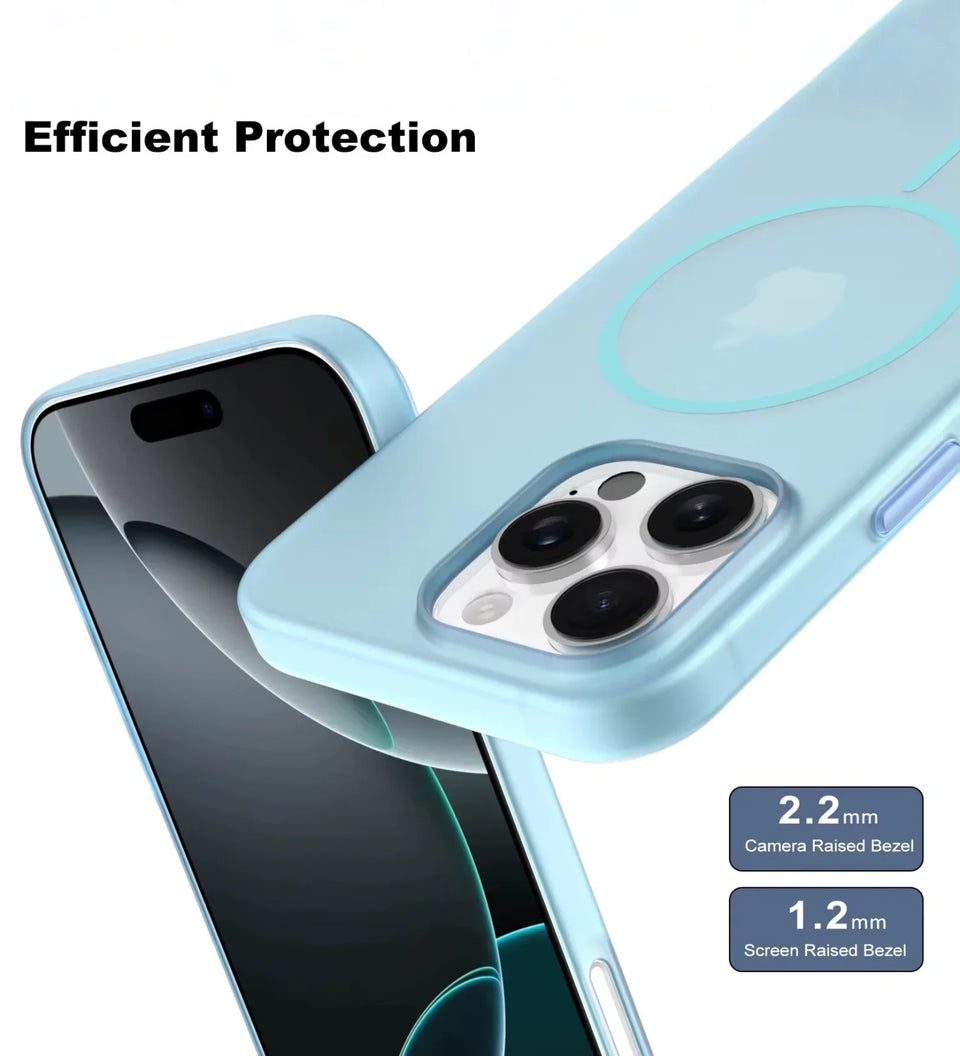 Frosted Ultra-Thin iPhone Case with MagSafe – Matte, 0.35 mm - Blue - Creslia