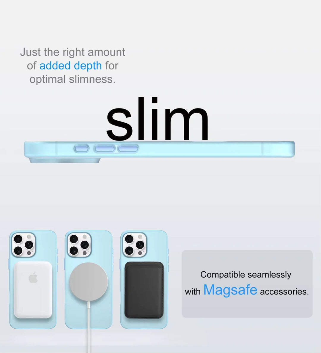 Frosted Ultra-Thin iPhone Case with MagSafe – Matte, 0.35 mm - Blue - Creslia