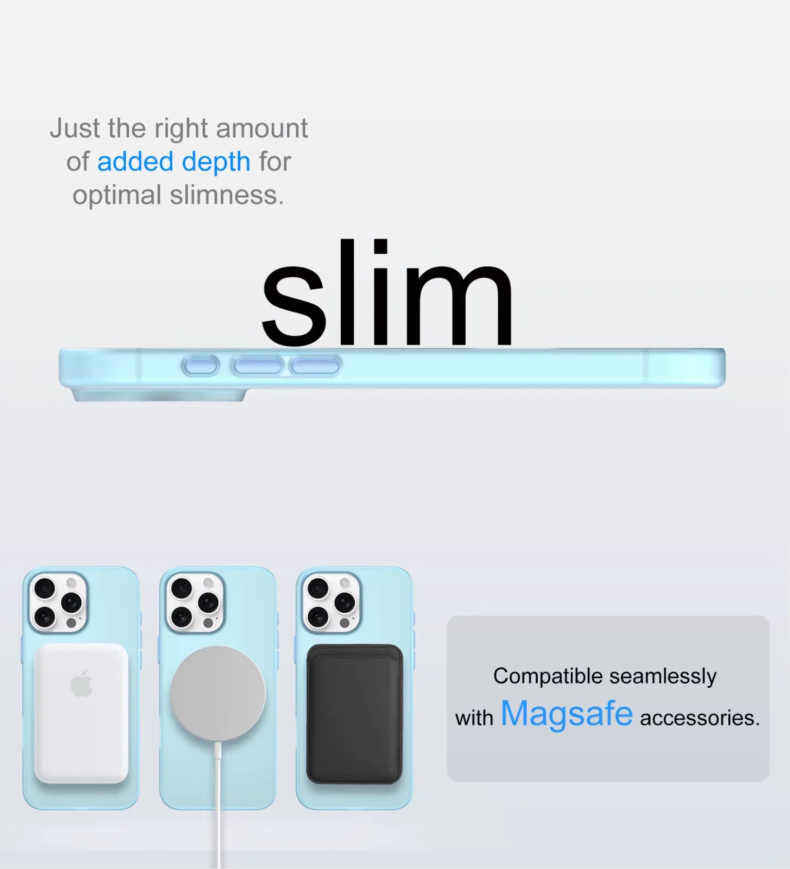 Frosted Ultra-Thin iPhone Case with MagSafe – Matte, 0.35 mm - Blue