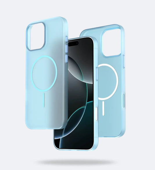 Frosted Ultra-Thin iPhone Case with MagSafe – Matte, 0.35 mm - Blue - Creslia