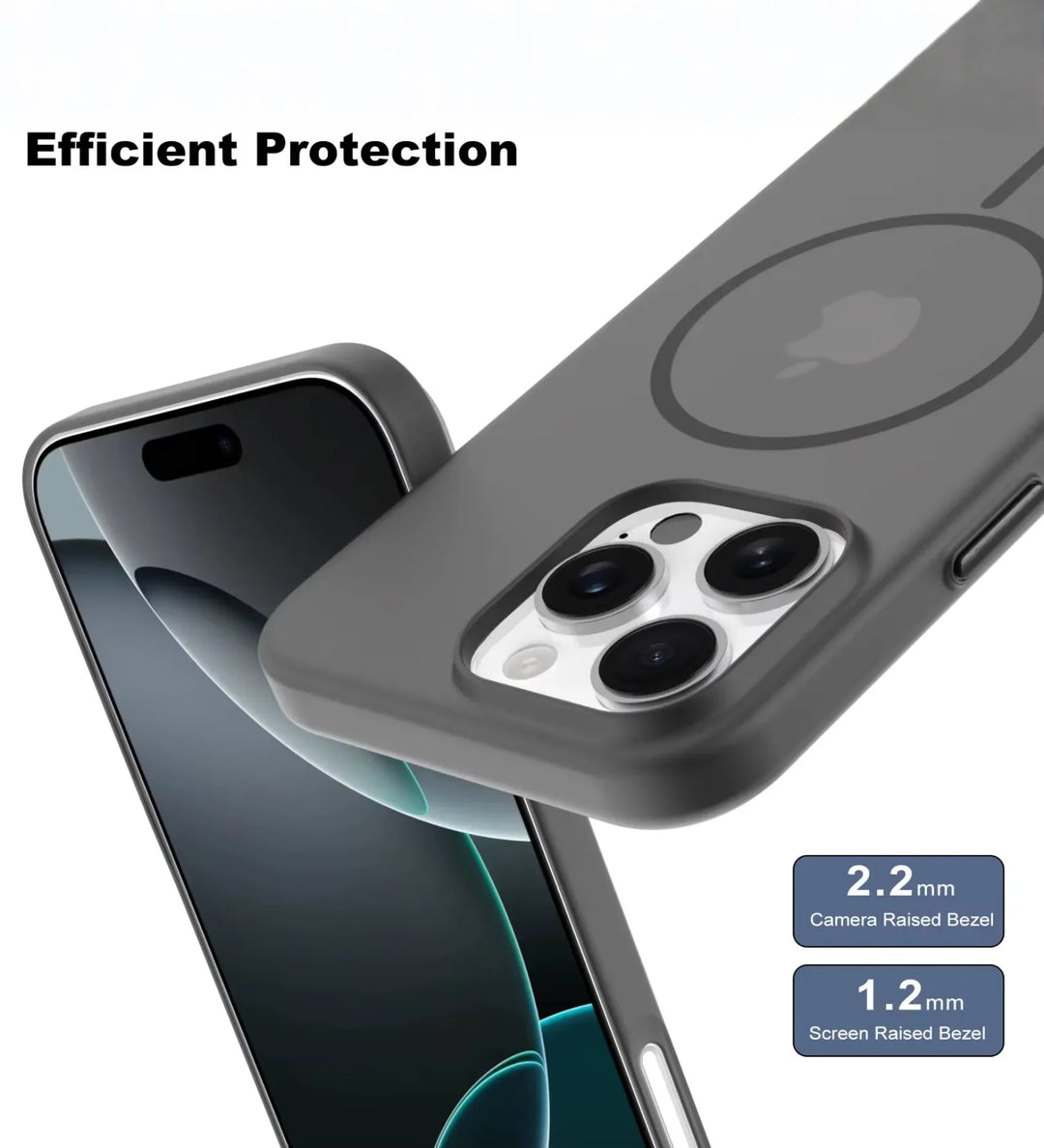 Frosted Ultra-Thin iPhone Case with MagSafe – Matte, 0.35 mm - Black - Creslia