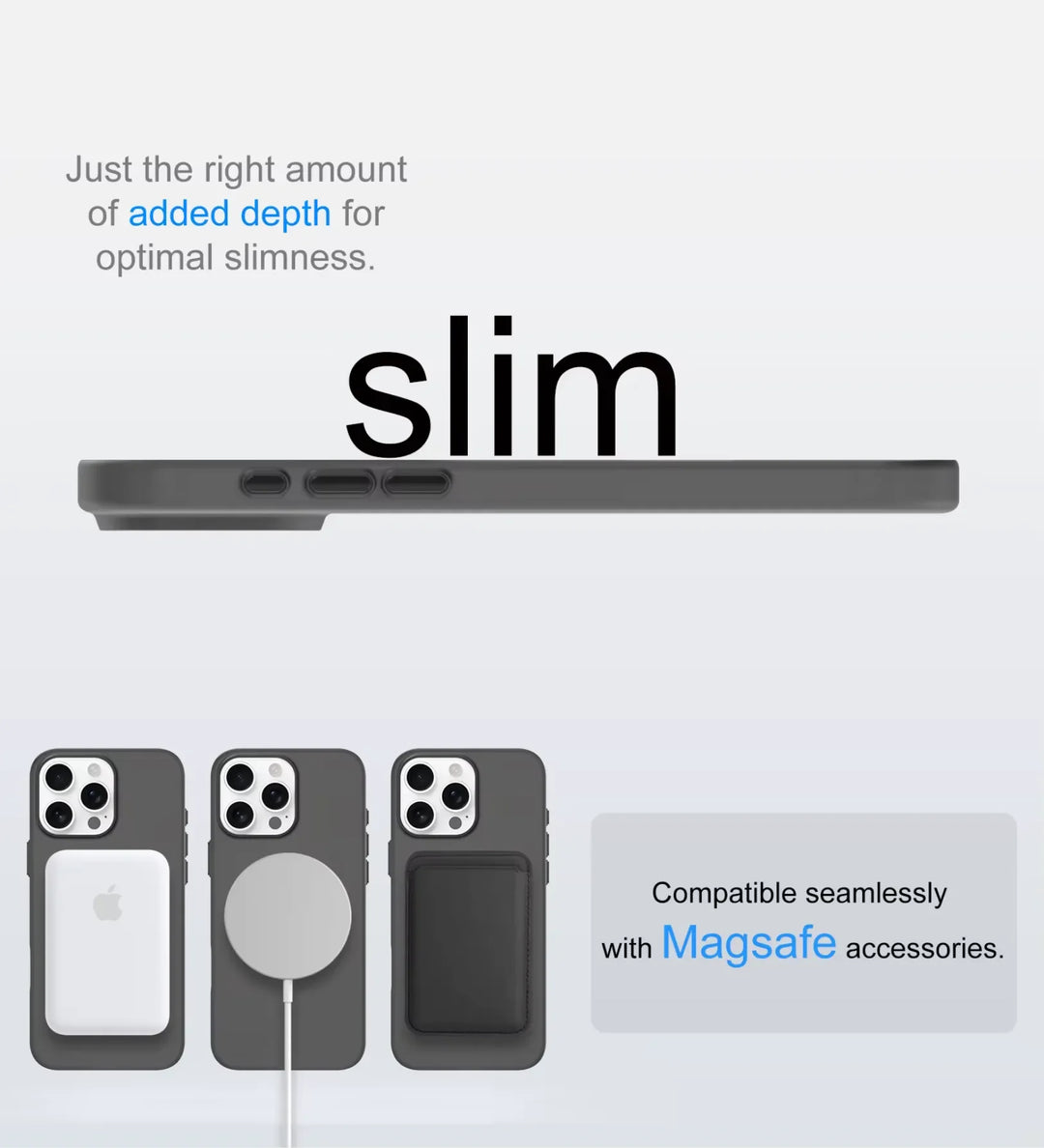 Frosted Ultra-Thin iPhone Case with MagSafe – Matte, 0.35 mm - Black - Creslia