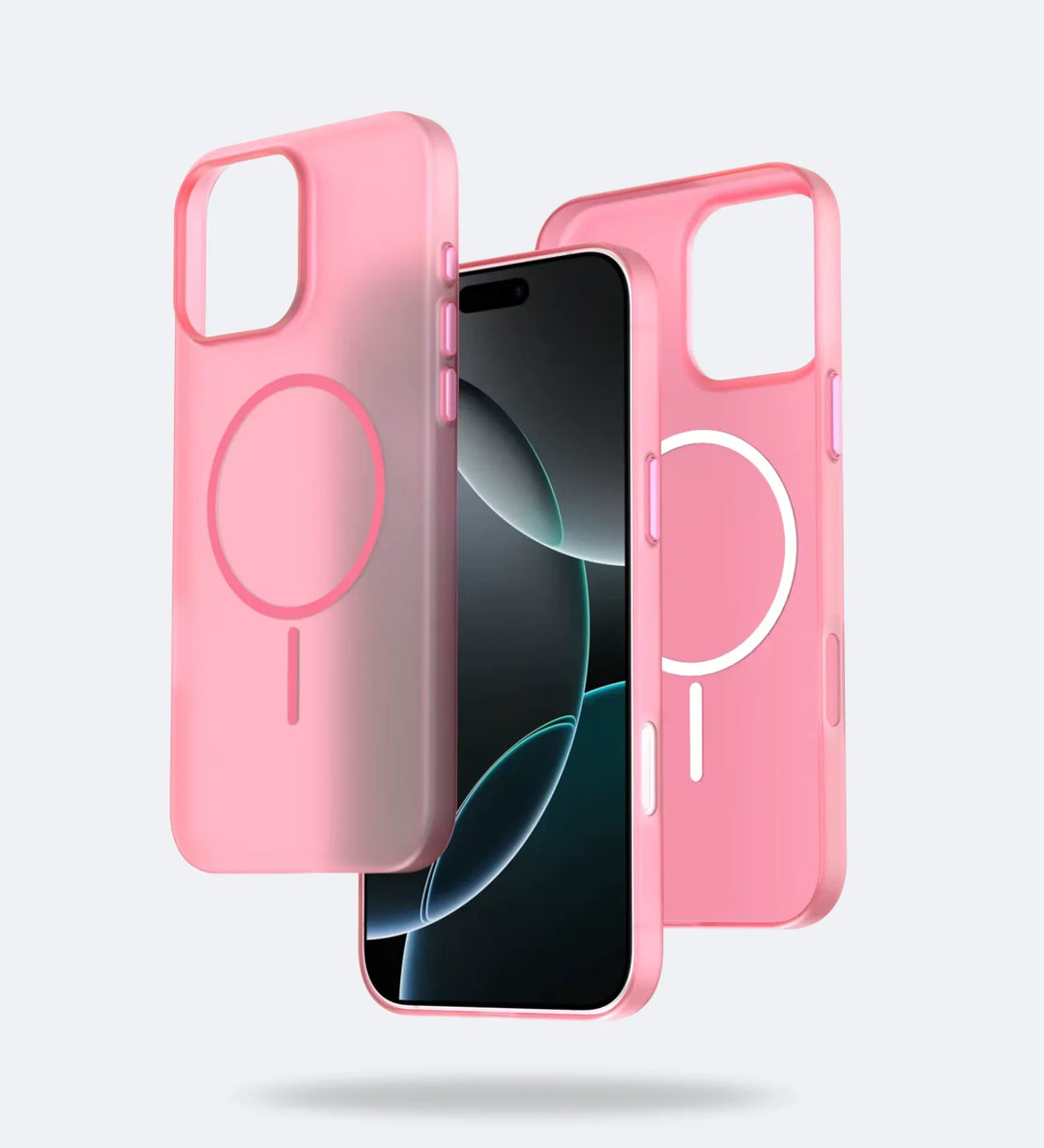 Frosted Ultra-Thin iPhone Case with MagSafe – Matte, 0.35 mm - Pink - Creslia