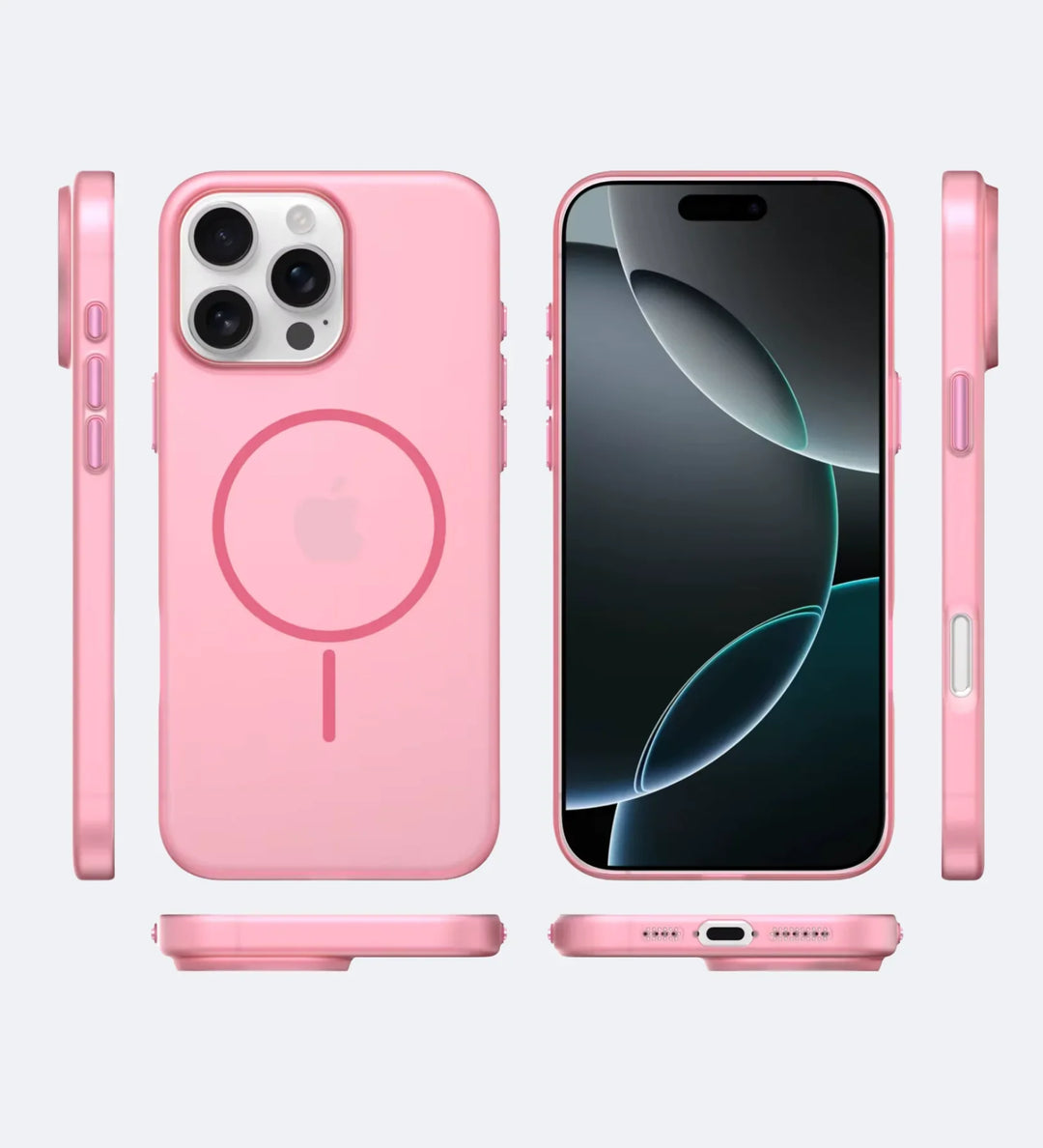 Frosted Ultra-Thin iPhone Case with MagSafe – Matte, 0.35 mm - Pink - Creslia