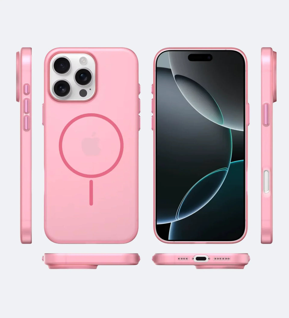 Frosted Ultra-Thin iPhone Case with MagSafe – Matte, 0.35 mm - Pink - Creslia