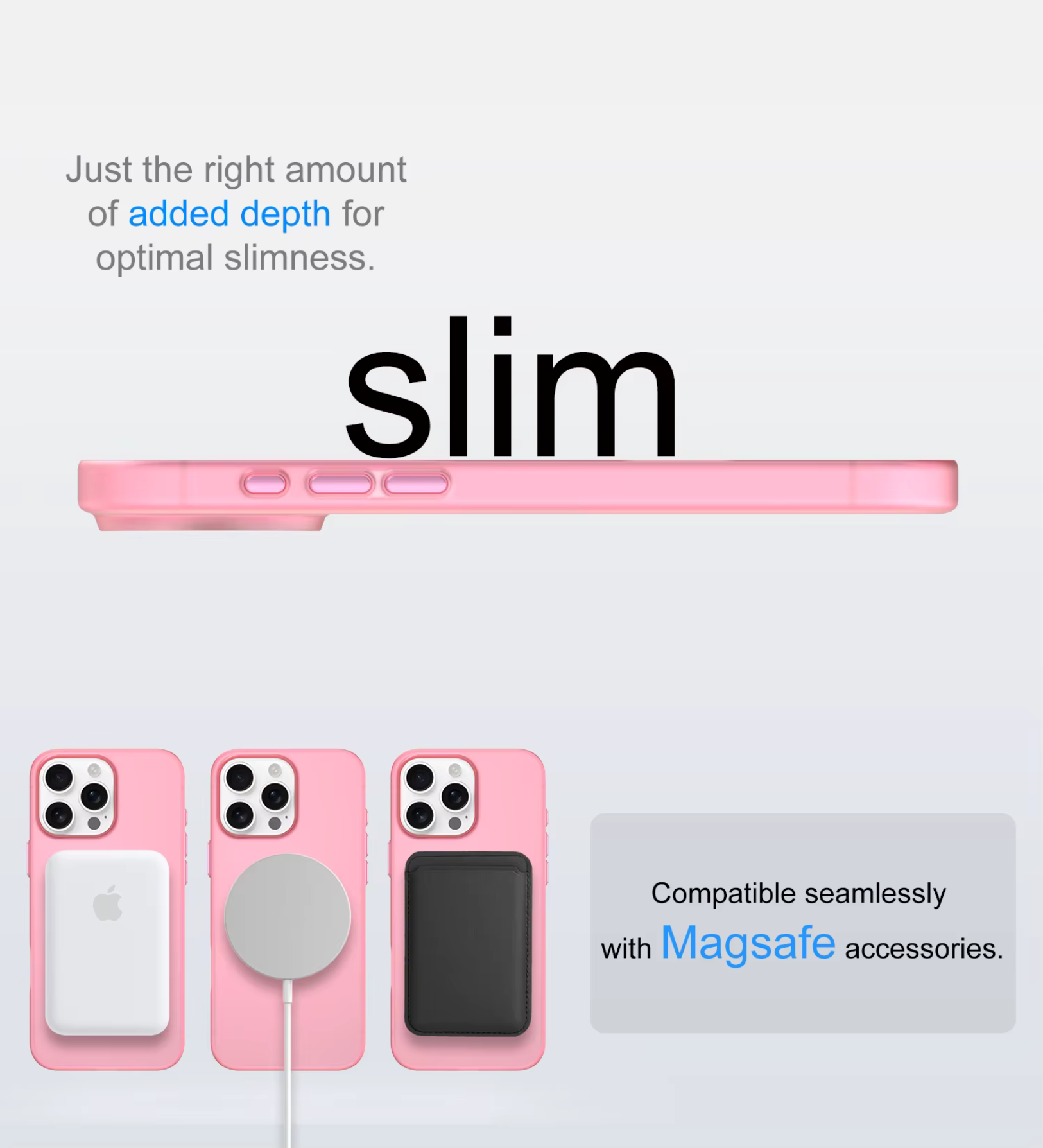 Frosted Ultra-Thin iPhone Case with MagSafe – Matte, 0.35 mm - Pink