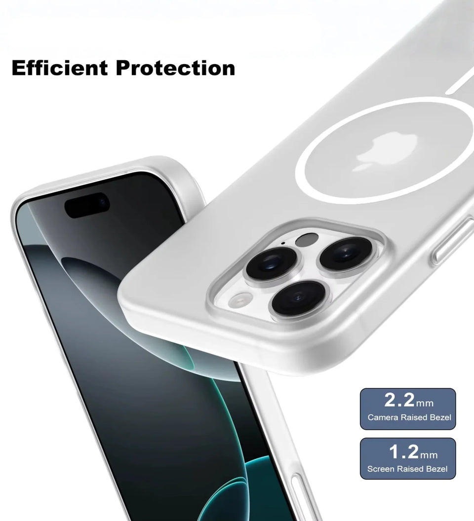 Frosted Ultra-Thin iPhone Case with MagSafe – Matte, 0.35 mm - White - Creslia