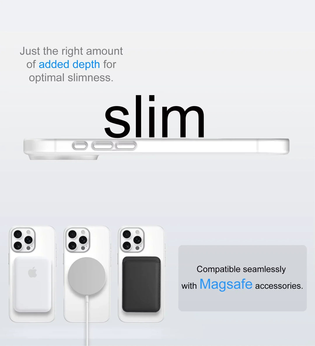 Frosted Ultra-Thin iPhone Case with MagSafe – Matte, 0.35 mm - White - Creslia