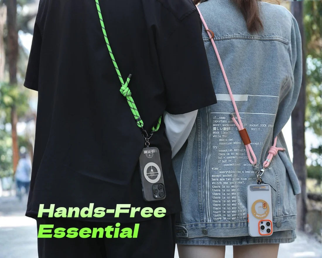 Glow-in-the-Dark Phone Lanyard – Green, Adjustable Neck & Wrist Strap for All Phones