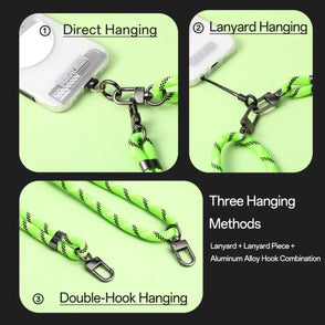 Glow-in-the-Dark Phone Lanyard – Green, Adjustable Neck & Wrist Strap for All Phones