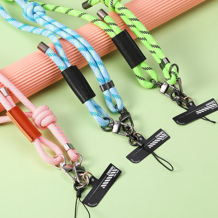 8mm Glow-in-the-Dark Phone Lanyard – Blue, Adjustable Neck & Wrist Strap for All Phones
