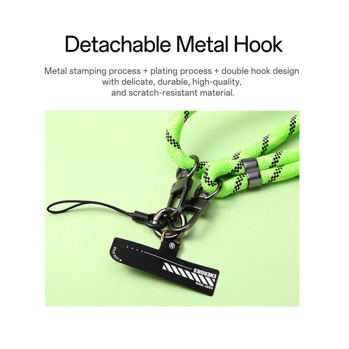 8mm Glow-in-the-Dark Phone Lanyard – Blue, Adjustable Neck & Wrist Strap for All Phones