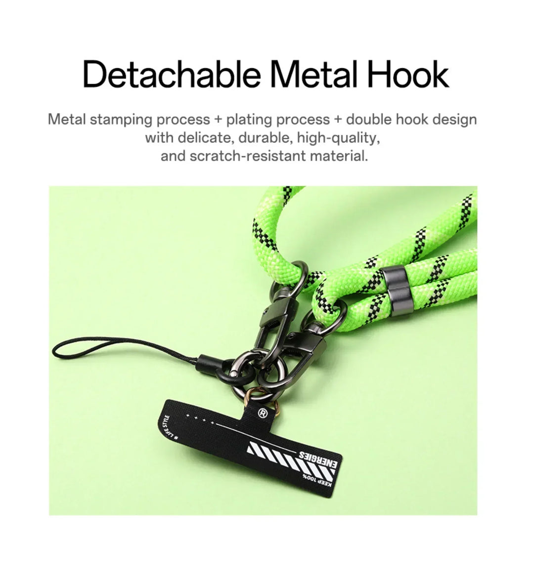 8mm Glow-in-the-Dark Phone Lanyard – Blue, Adjustable Neck & Wrist Strap for All Phones - Creslia