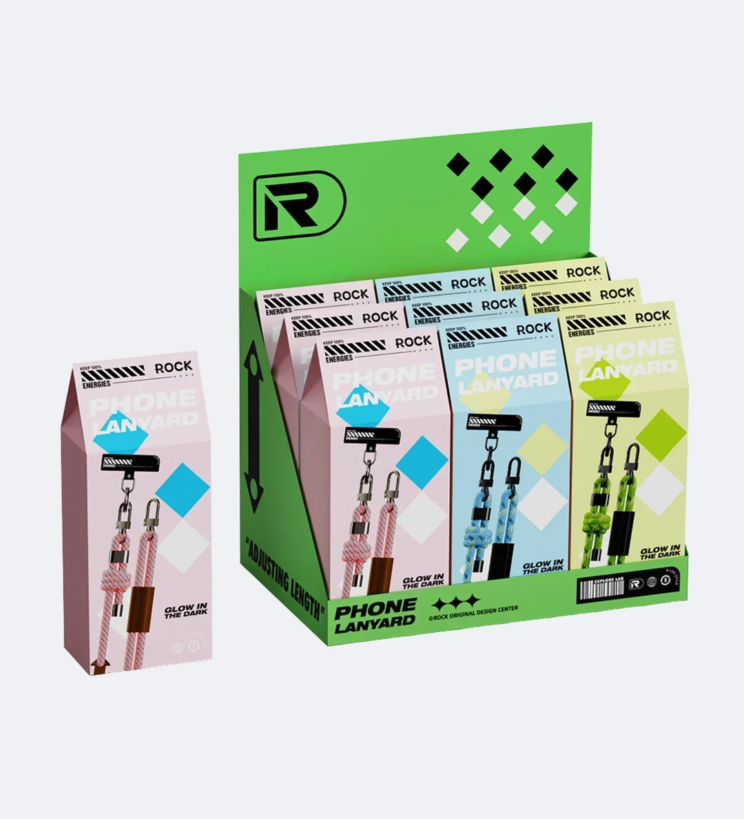 8mm Glow-in-the-Dark Phone Lanyard – Blue, Adjustable Neck & Wrist Strap for All Phones - Creslia