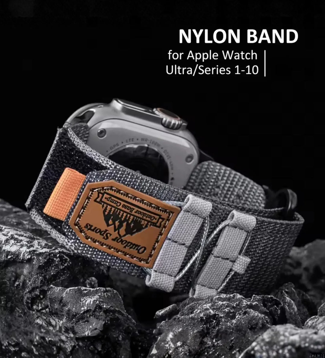 Breathable Woven Nylon Apple Watch Band - Grey - Creslia