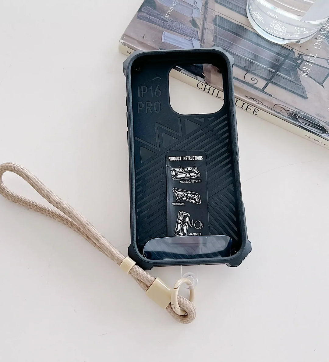 Heavy Duty Magnetic Armor iPhone Case with Kickstand & Spin Wheel - Red - Creslia