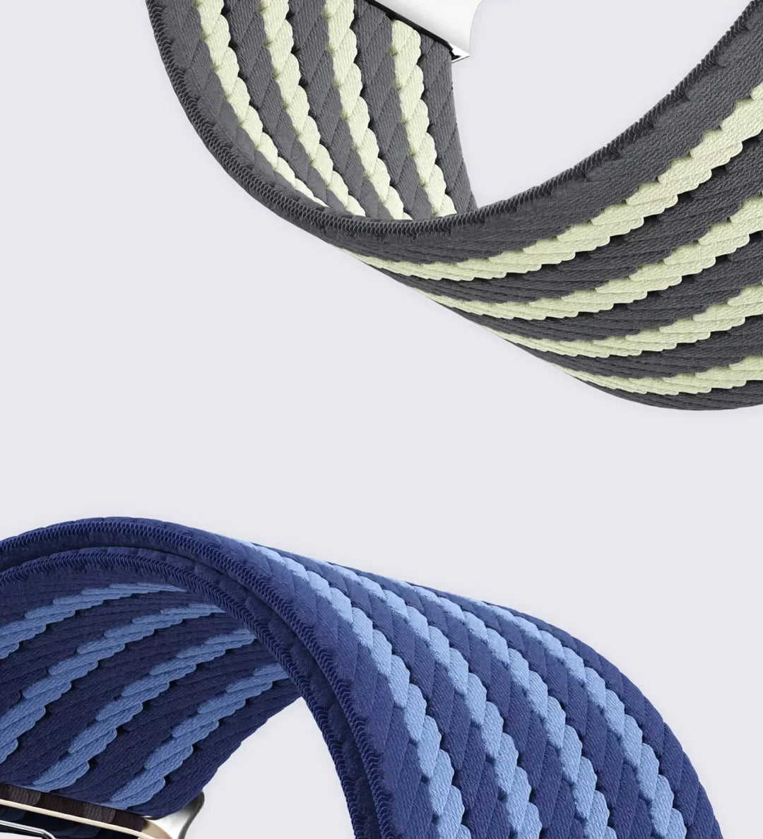 Parachute-Buckle Striped Nylon Apple Watch Band – Black - Creslia