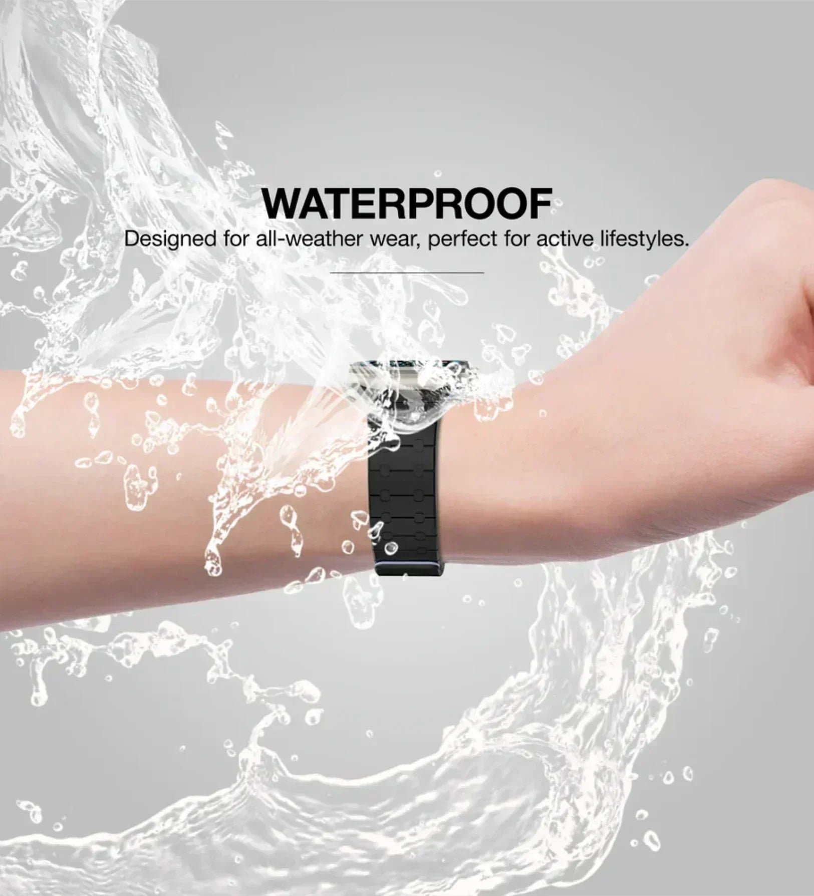 Creslia Magnetic Link Silicone Band for Apple Watch – Black - Creslia