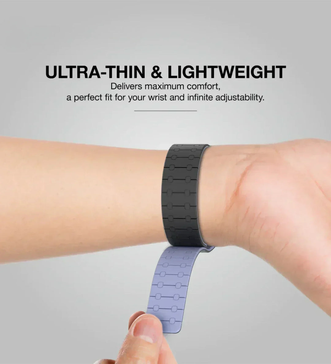 Creslia Magnetic Link Silicone Band for Apple Watch – Black - Creslia