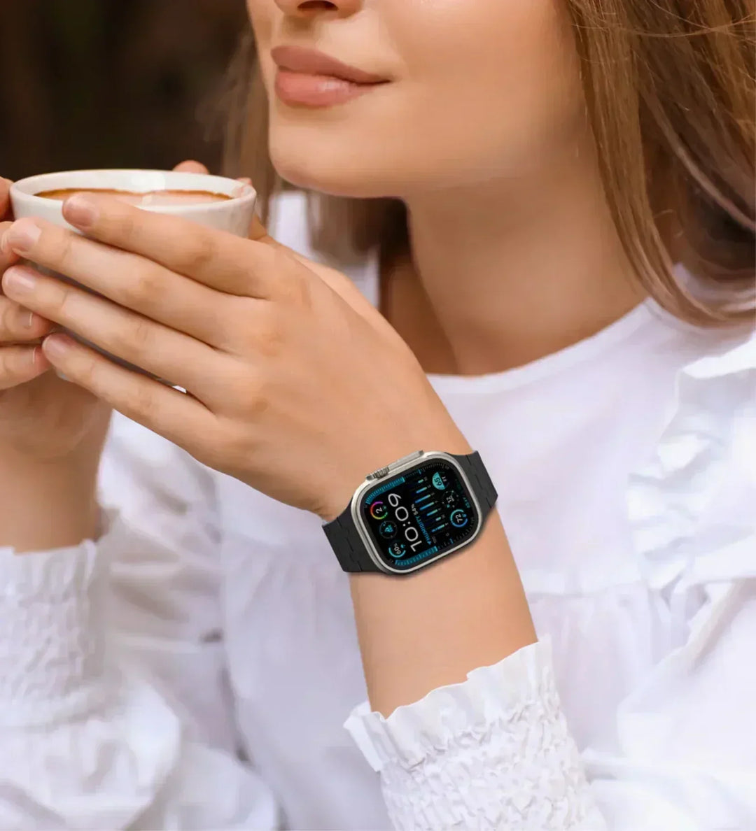 Creslia Magnetic Link Silicone Band for Apple Watch – Black - Creslia