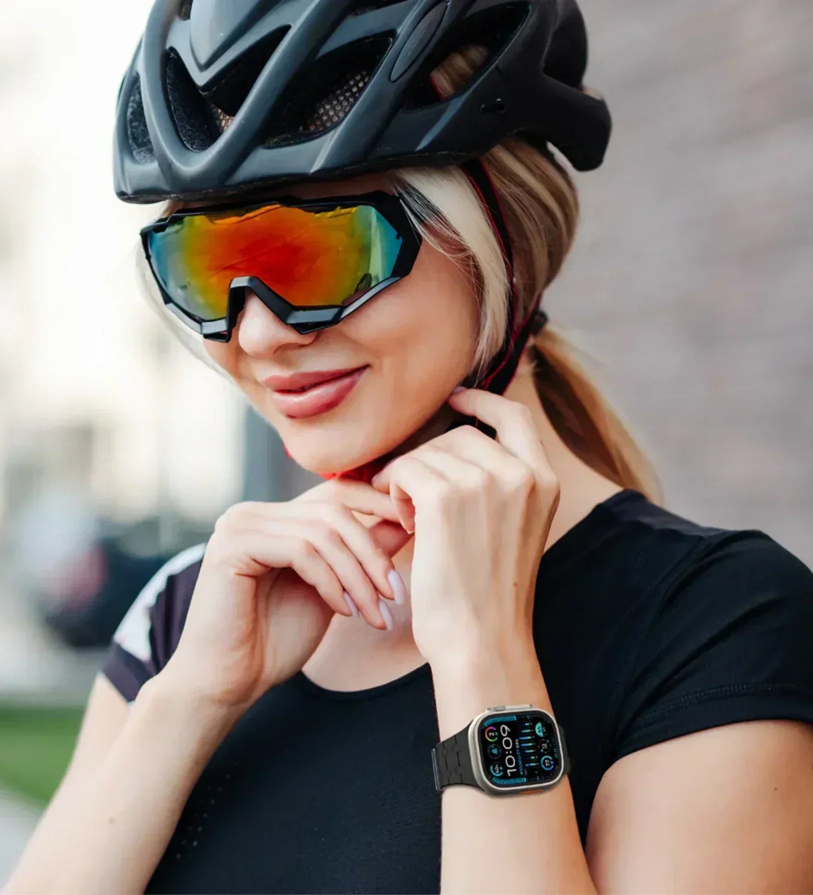 Creslia Magnetic Link Silicone Band for Apple Watch – Black - Creslia