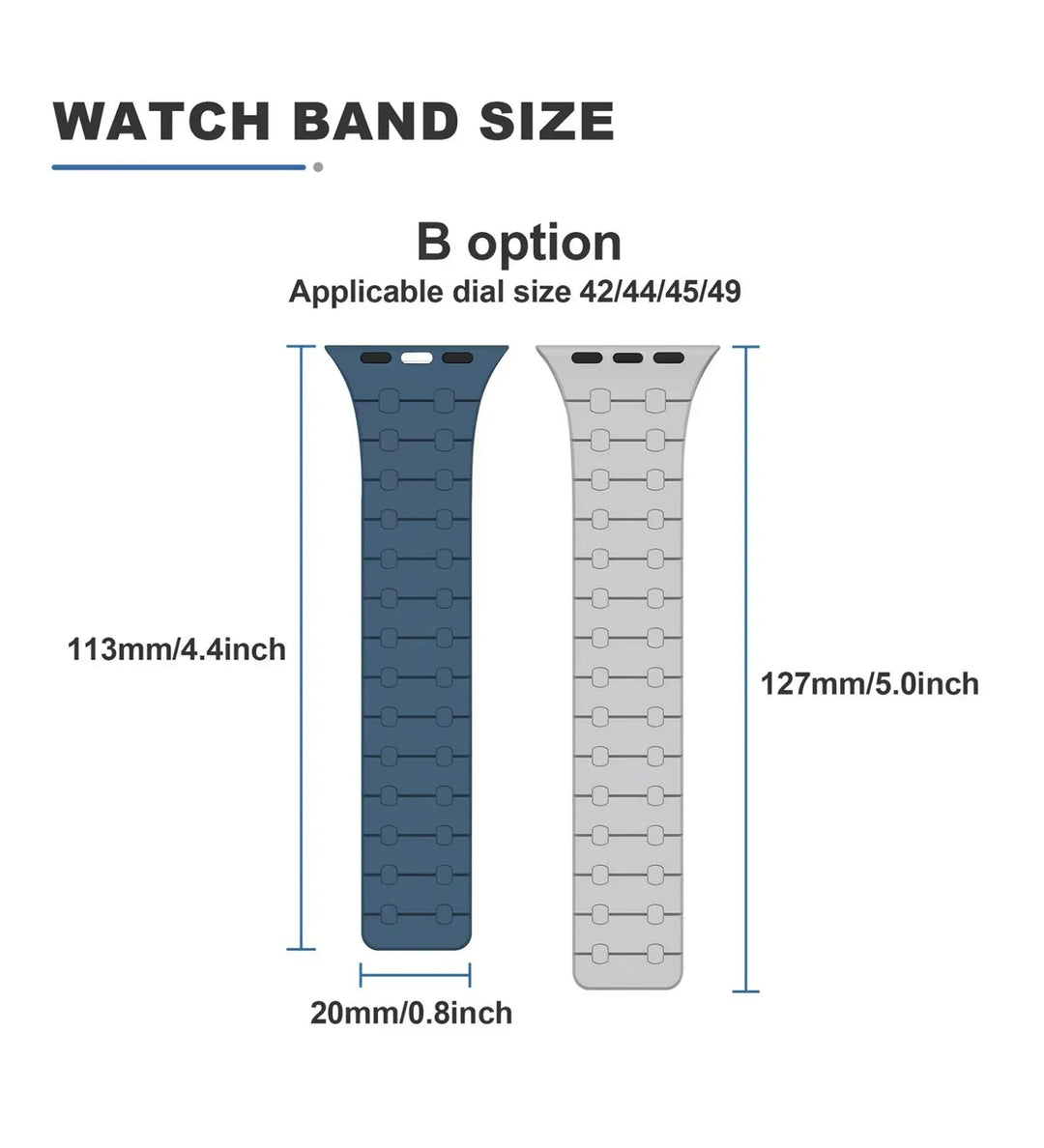 Creslia Magnetic Link Silicone Band for Apple Watch – Black - Creslia