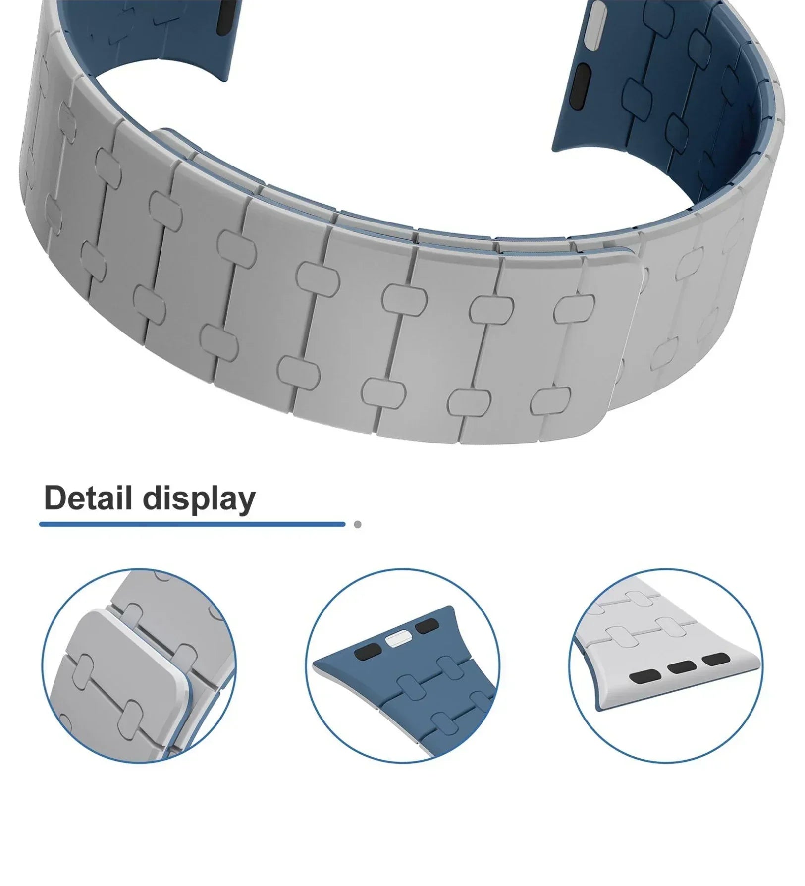 Creslia Magnetic Link Silicone Band for Apple Watch – Black - Creslia