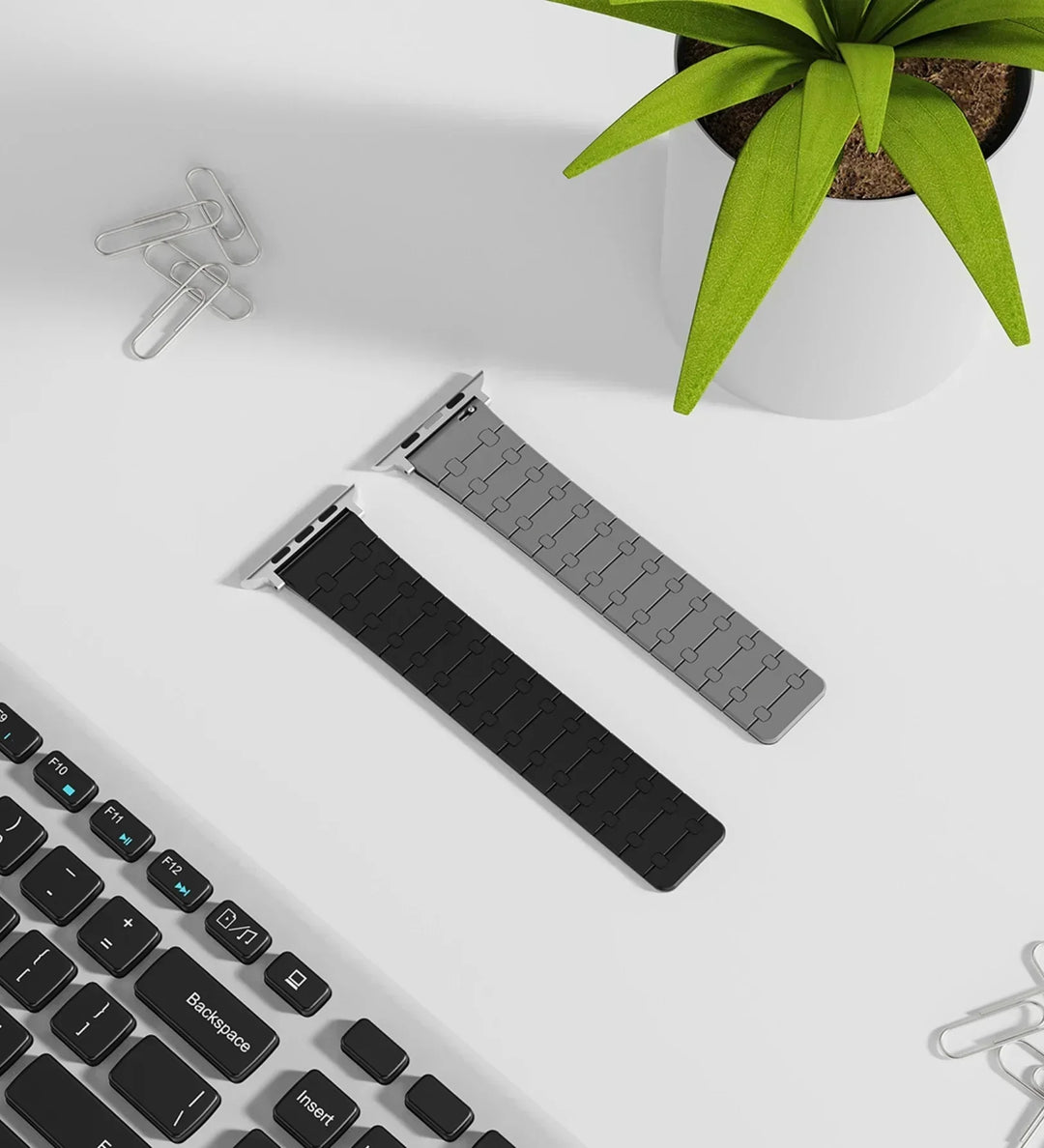 Creslia Magnetic Link Silicone Band for Apple Watch – Black - Creslia