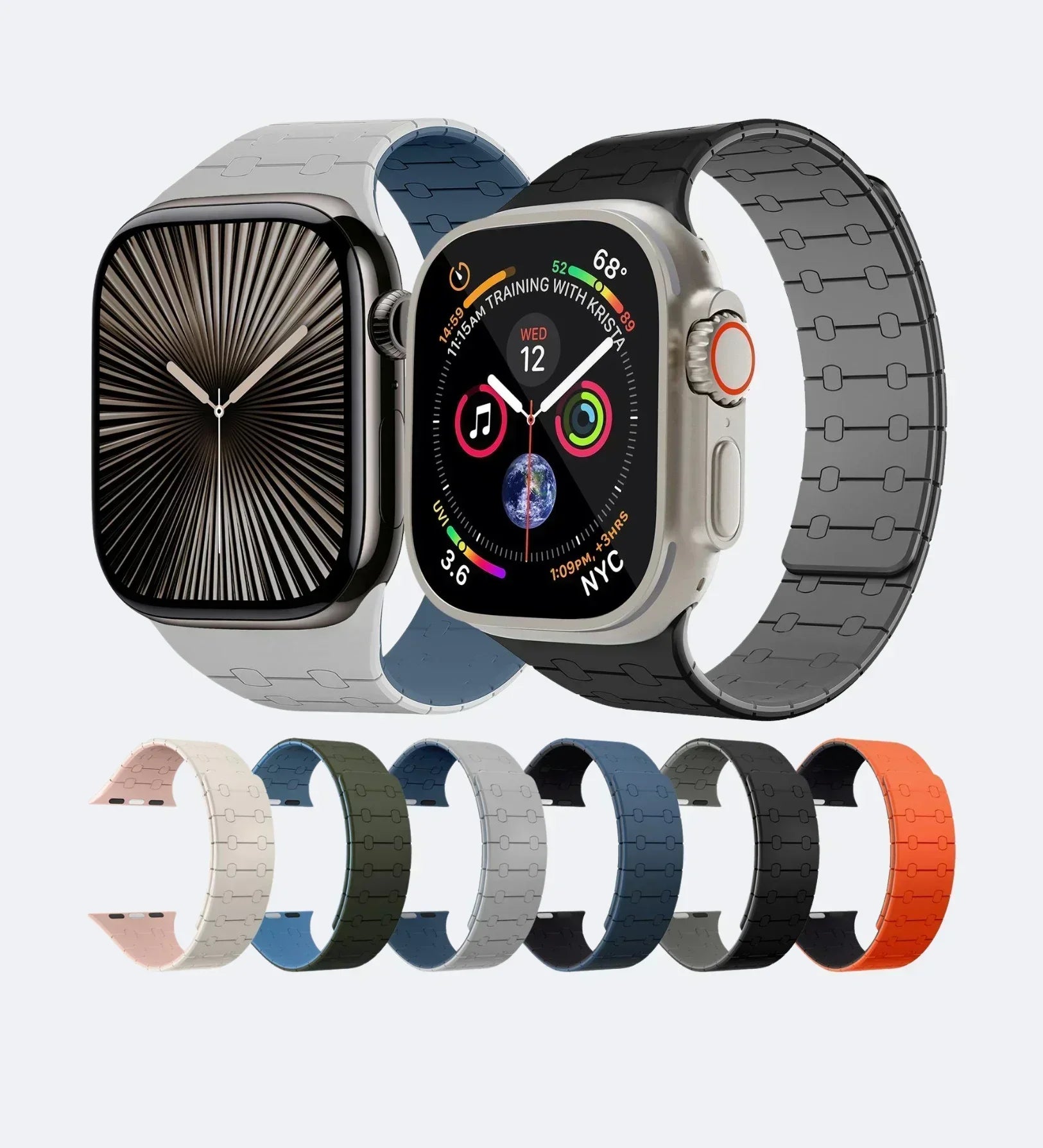 Creslia Magnetic Link Silicone Band for Apple Watch – Blue - Creslia