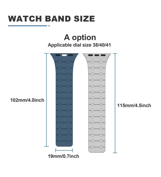 Creslia Magnetic Link Silicone Band for Apple Watch – Black - Creslia