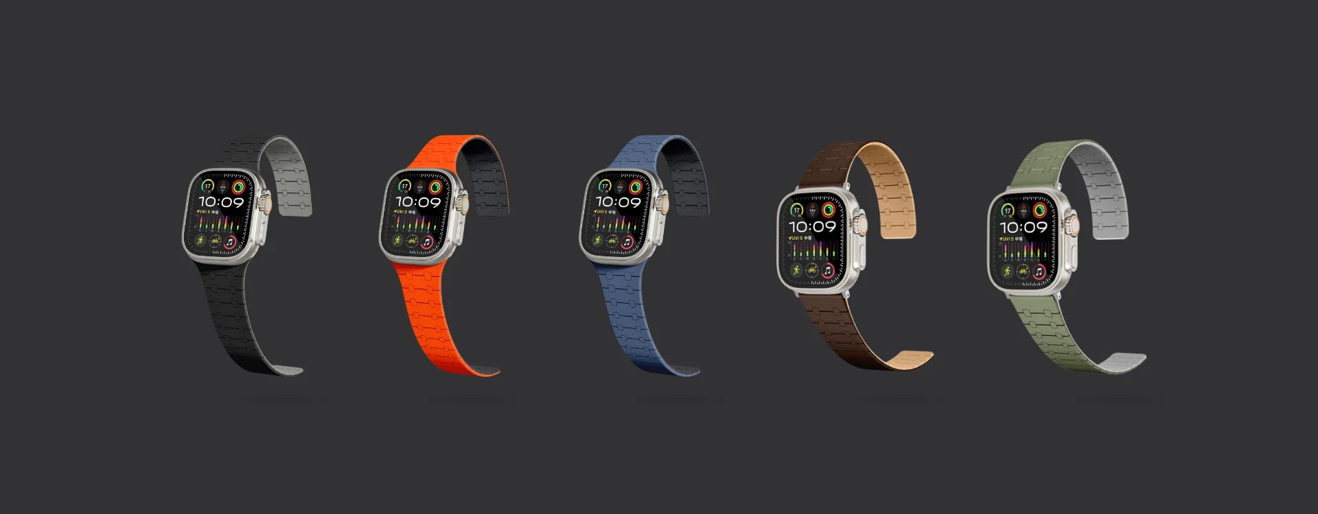 Creslia Magnetic Link Silicone Band for Apple Watch – Brown