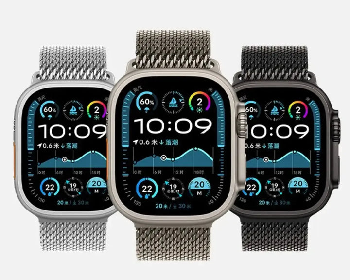 Woven Stainless Steel Mesh Band - Compatible with Apple Watch 42/44/45mm - Black Titanium