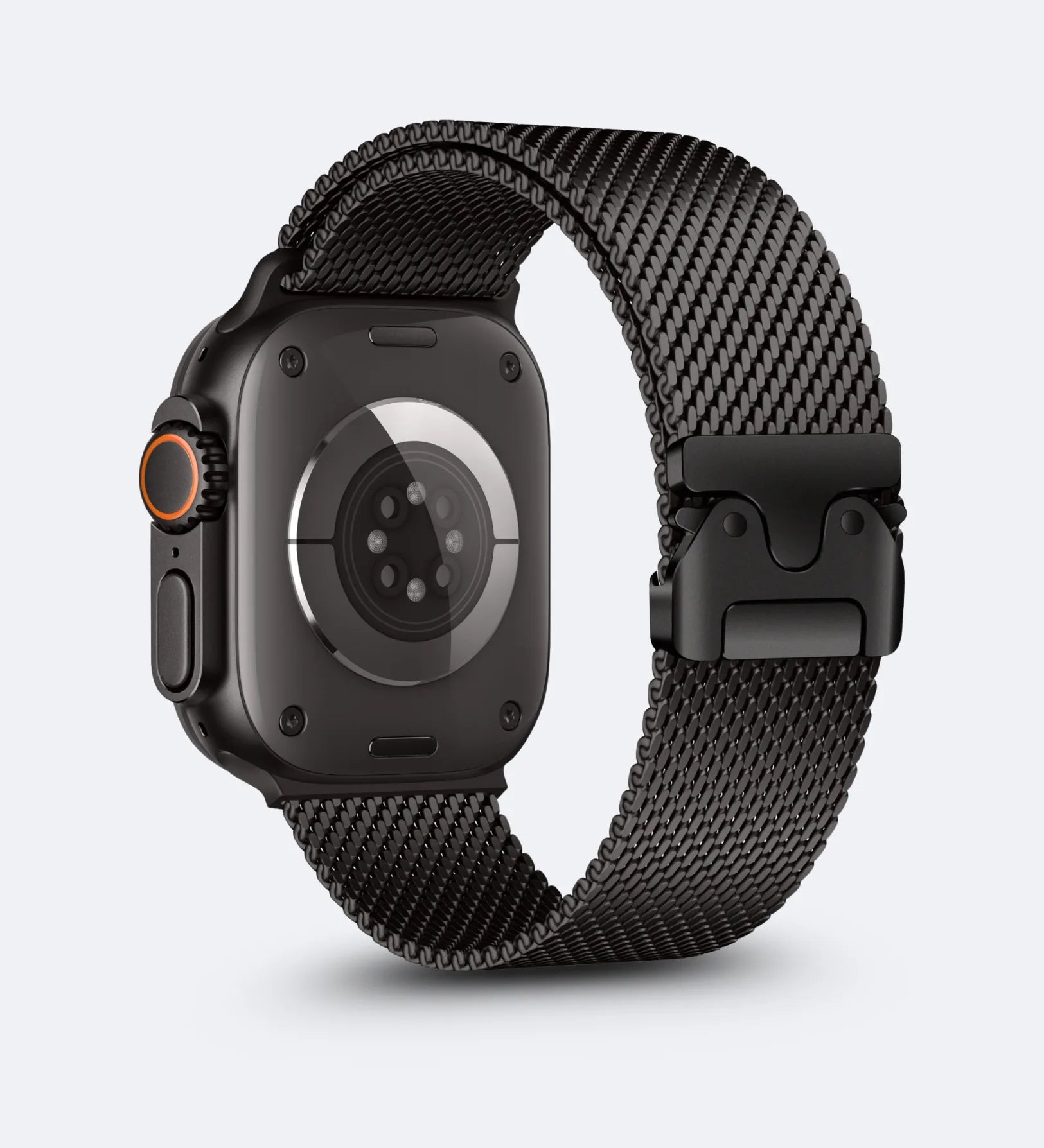 Milanese Loop 2.0 Apple Watch Band - Magnetic Parachute-Buckle - Black Titanium