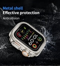 Apple Watch Ultra Converter Case Cover – Instantly Transform 44/45/46mm into Ultra Look - Natural Titanium - Creslia