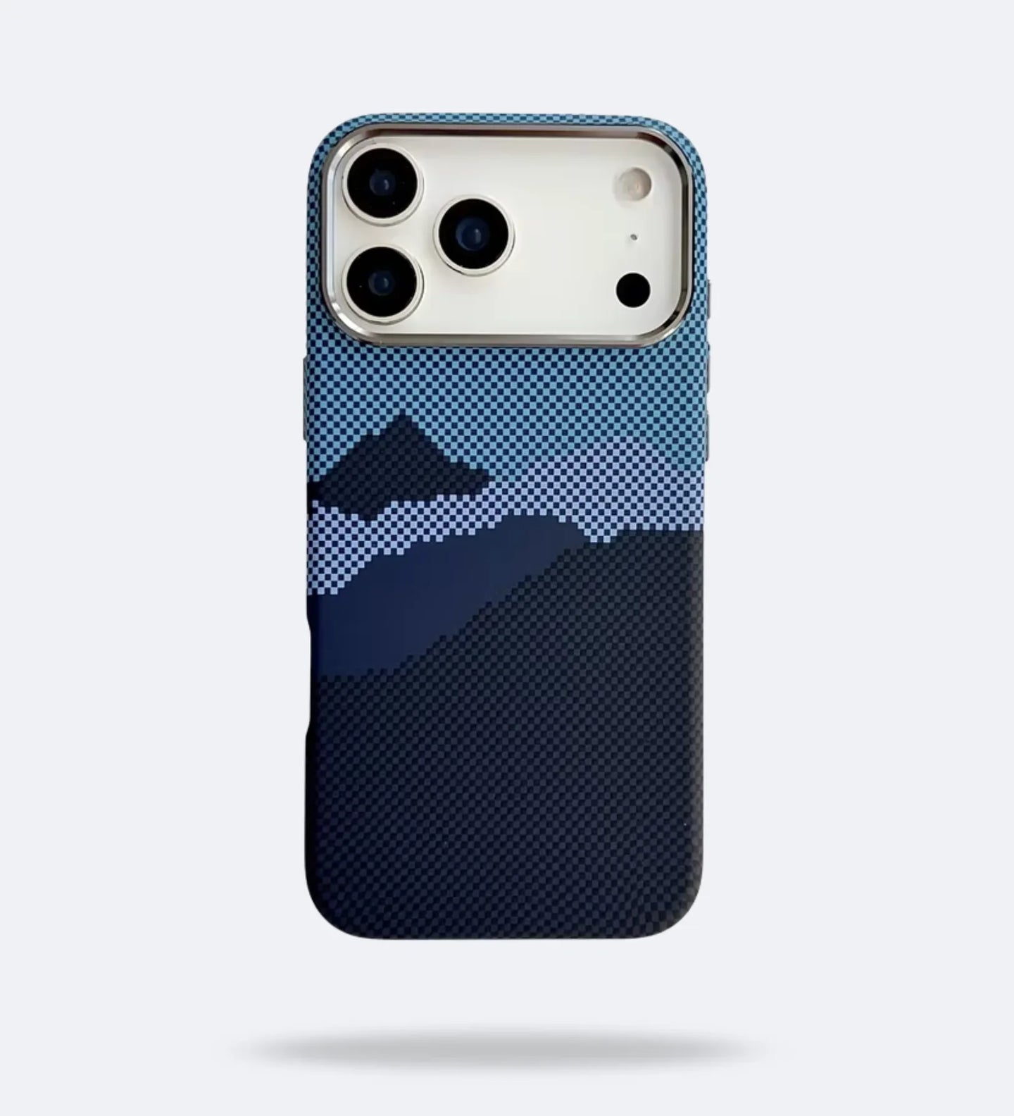 Creslia carbon-look MagSafe iPhone case with a raised edge around the camera cutout
