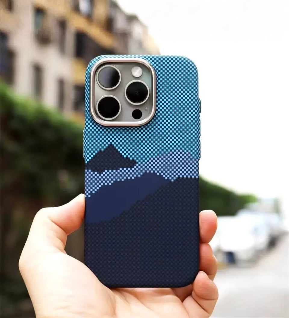 Mountain Horizon Carbon Fiber MagSafe iPhone Case Cover - Slim, Stylish & Protective - Creslia
