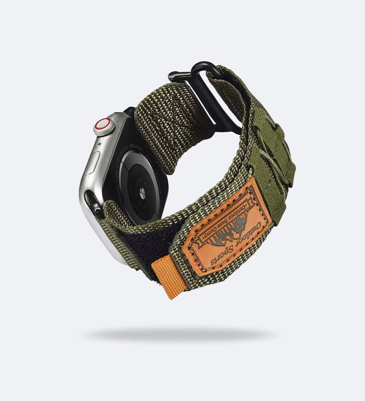 Breathable Woven Nylon Apple Watch Band - Army Green - Creslia