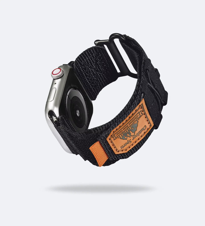 Breathable Woven Nylon Apple Watch Band - Black - Creslia