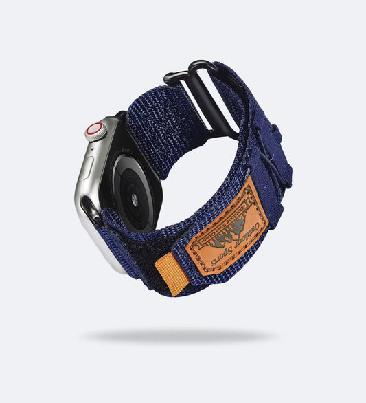 Breathable Woven Nylon Apple Watch Band - Navy Blue