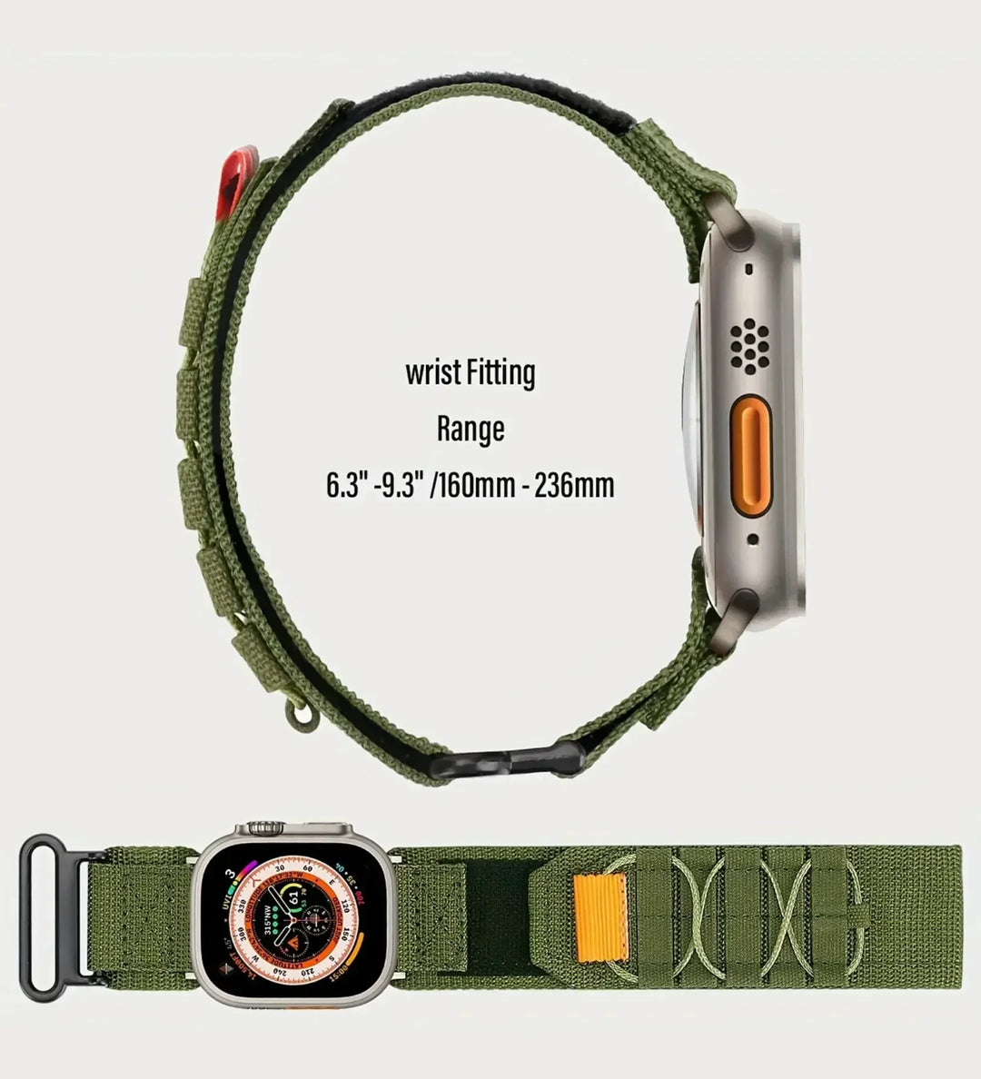 Breathable Woven Nylon Apple Watch Band - Black - Creslia