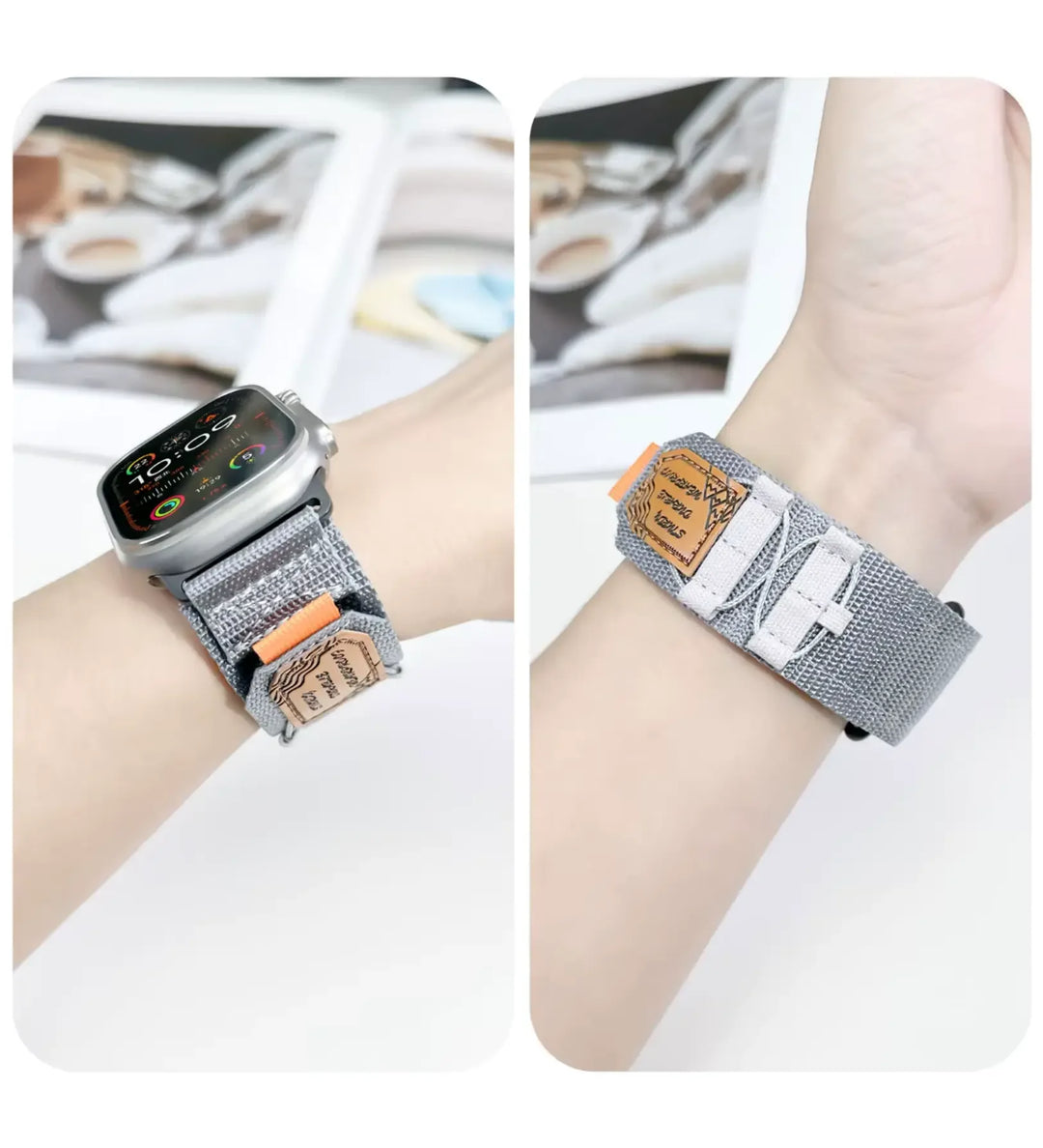 Breathable Woven Nylon Apple Watch Band - Grey - Creslia