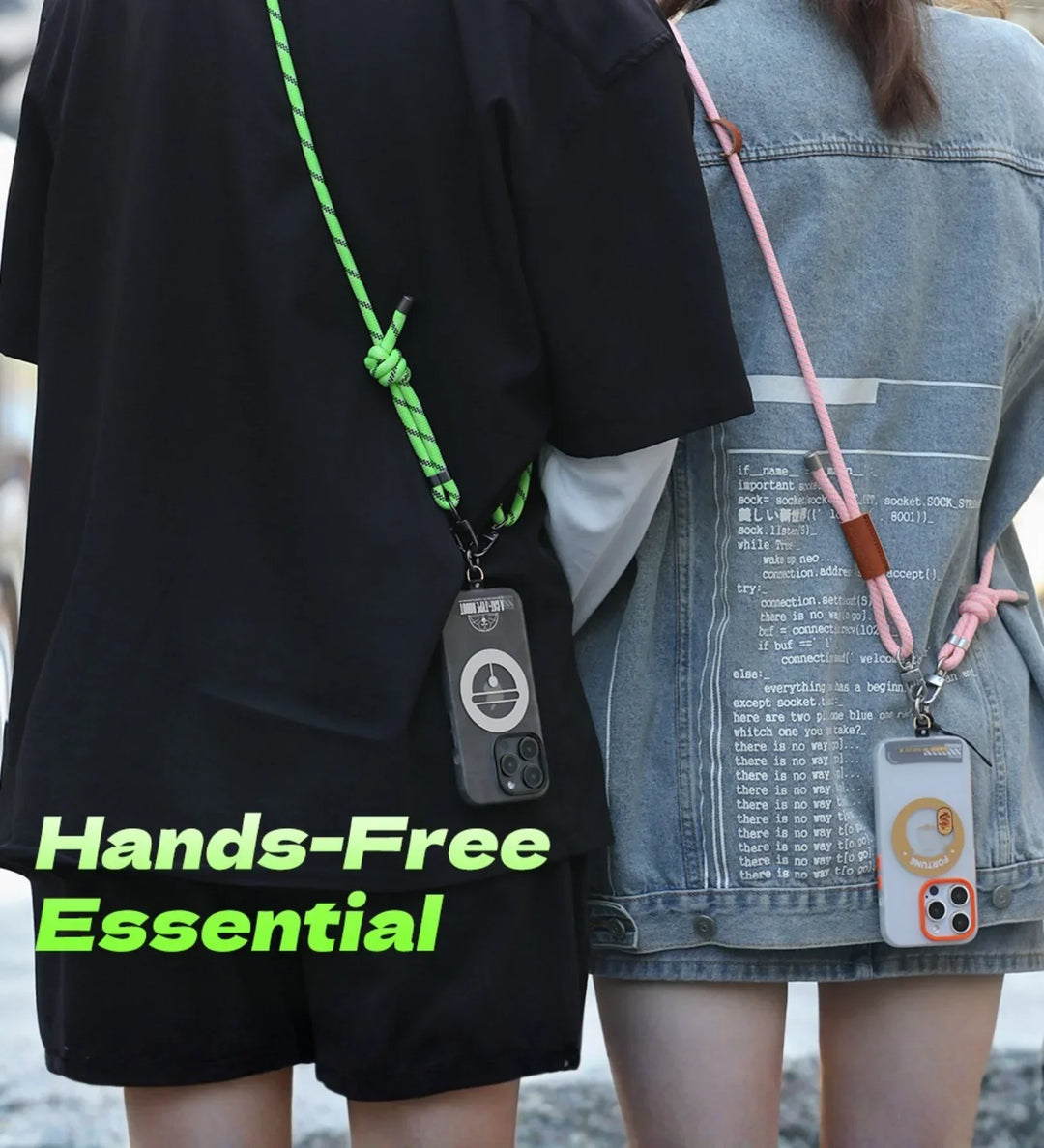 Glow-in-the-Dark Phone Lanyard – Green, Adjustable Neck & Wrist Strap for All Phones - Creslia