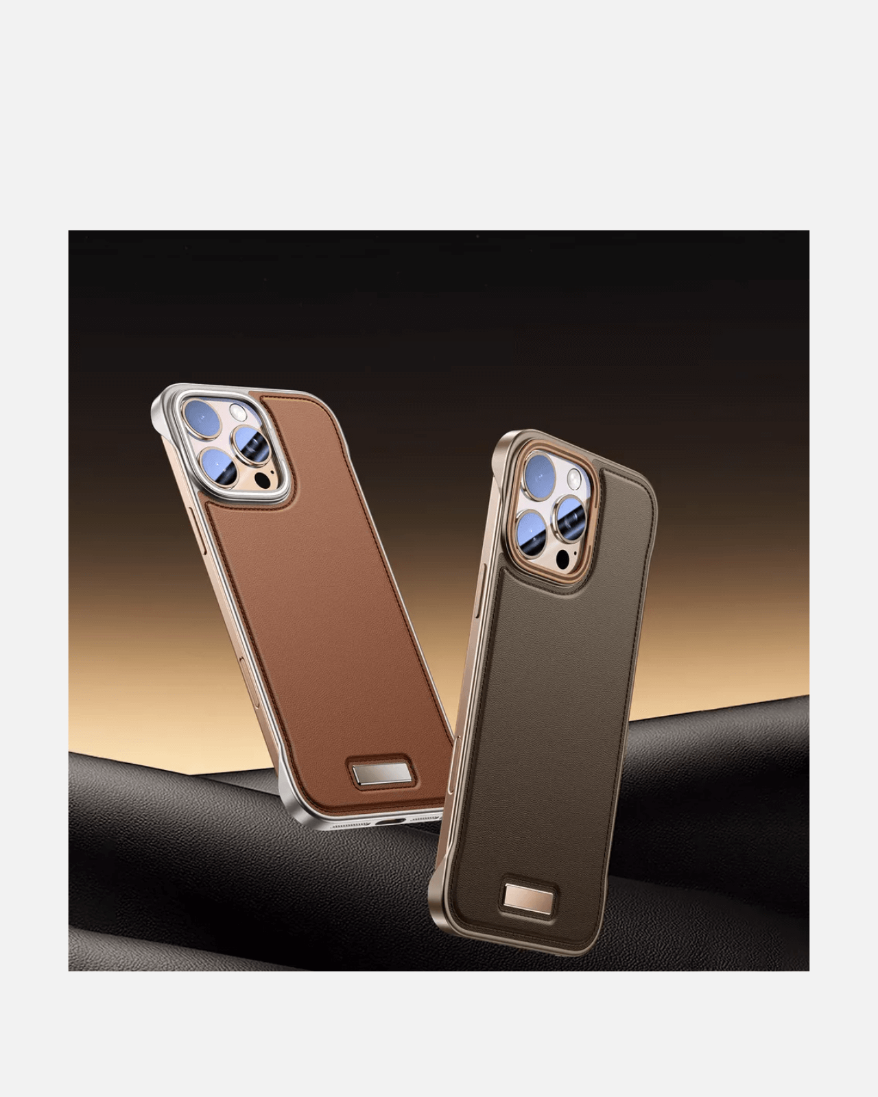 Luxurious Frameless Leather Case with Heat Dissipation – Thin Design for iPhone 16 & 15 Series