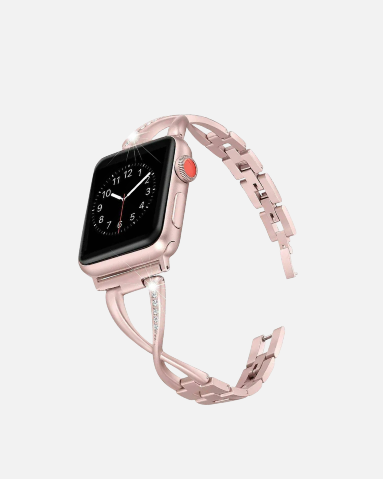 Rose Gold Apple Watch Crystal Metal Strap– Luxury Bracelet for Apple Watch