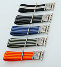 Parachute-Buckle Striped Nylon Apple Watch Band – Olive Green - Creslia