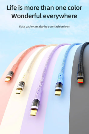 ROCK Z21 100W Transparent USB-C to USB-C Cable – Fast Charging & Data Transfer (1.2m)