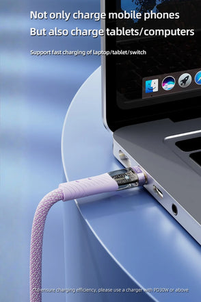 ROCK Z21 100W Transparent USB-C to USB-C Cable – Fast Charging & Data Transfer (1.2m)