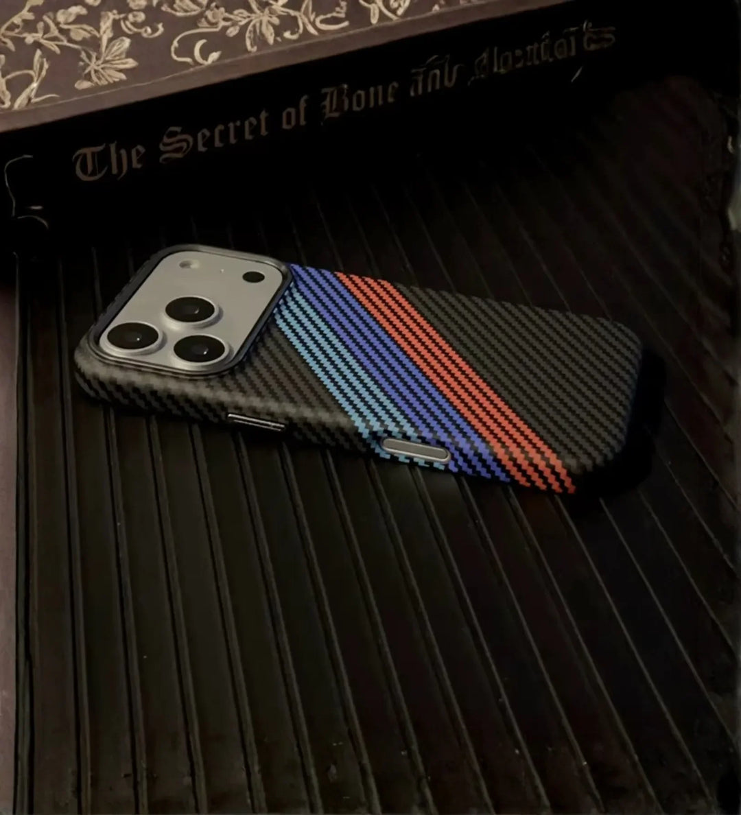 Racing Stripes Carbon Fiber MagSafe iPhone Case Cover - Slim, Stylish & Protective - Creslia