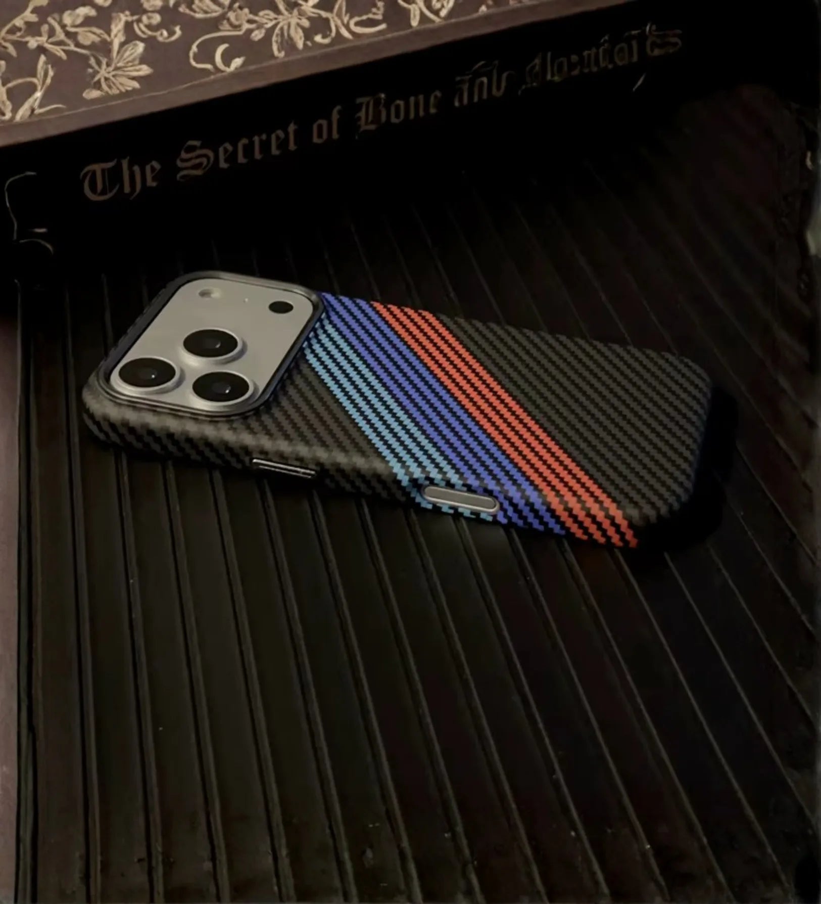 Racing Stripes Carbon Fiber MagSafe iPhone Case Cover - Slim, Stylish & Protective