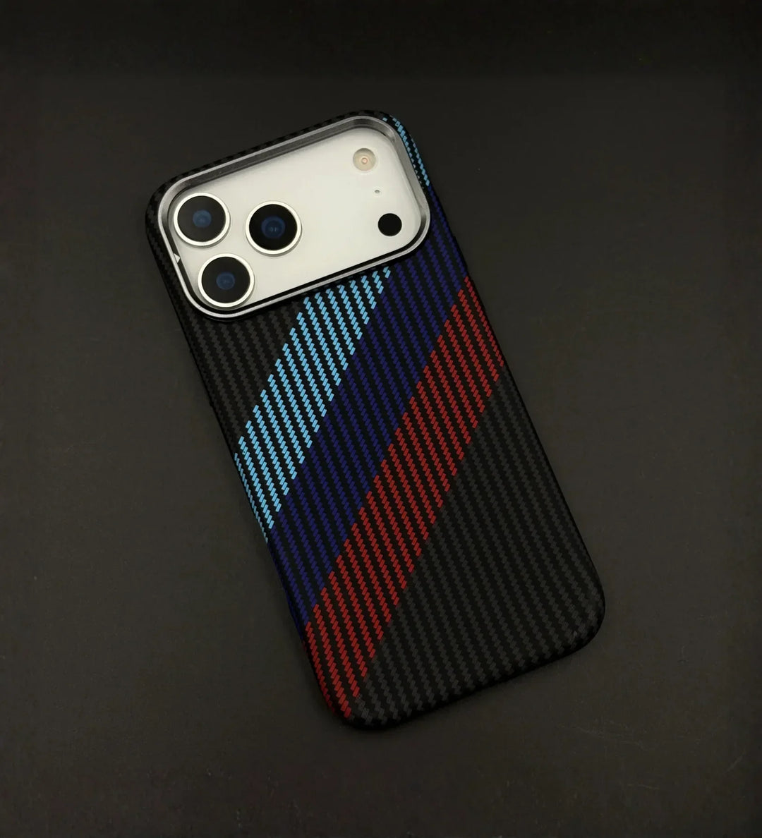 Racing Stripes Carbon Fiber MagSafe iPhone Case Cover - Slim, Stylish & Protective - Creslia